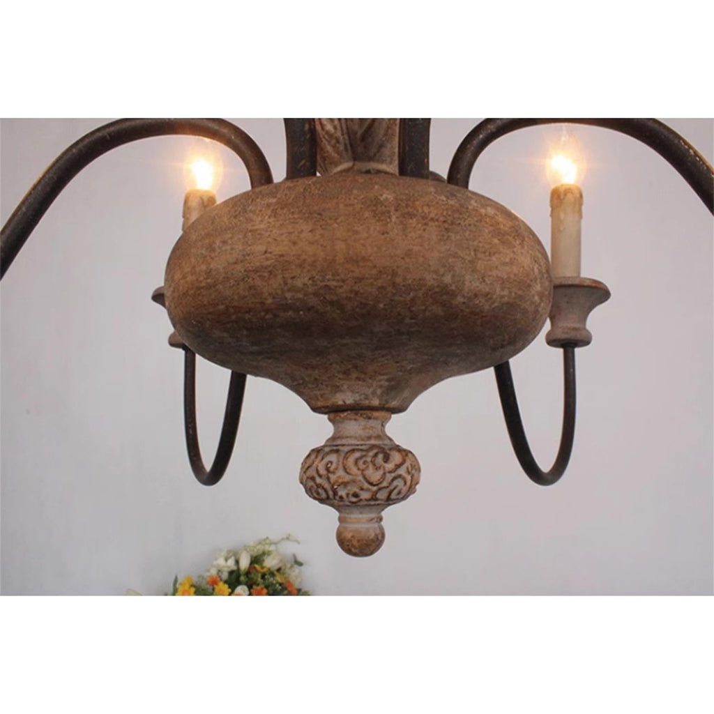 Ljomuvyi Traditional Farmhouse Metal Wood Chandelier | Fioriscas