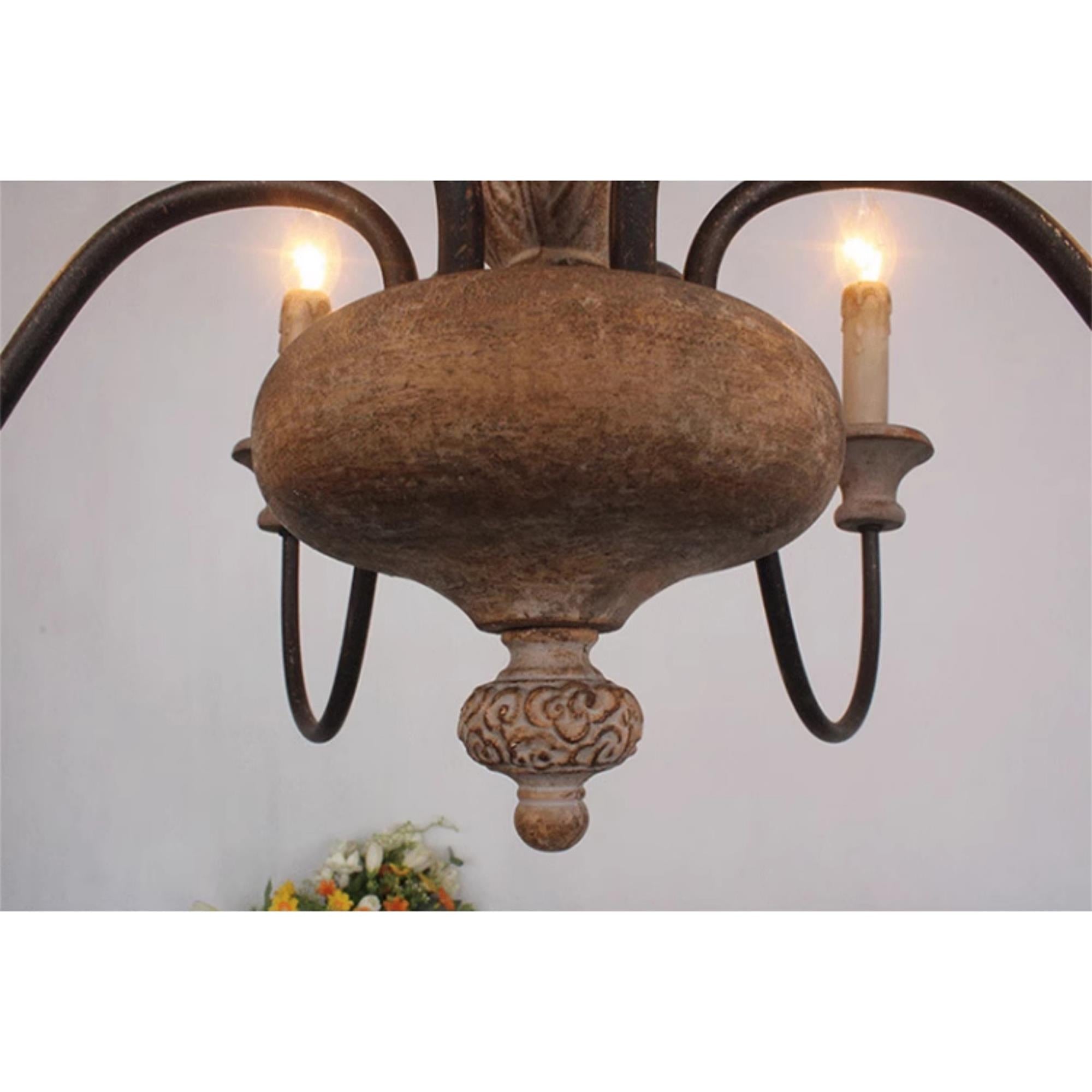Ljomuvyi Traditional Farmhouse Metal Wood Chandelier | Fioriscas
