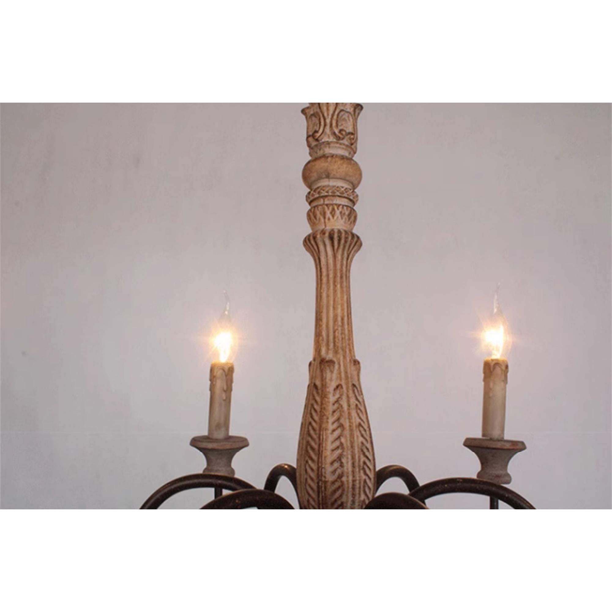 Ljomuvyi Traditional Farmhouse Metal Wood Chandelier | Fioriscas
