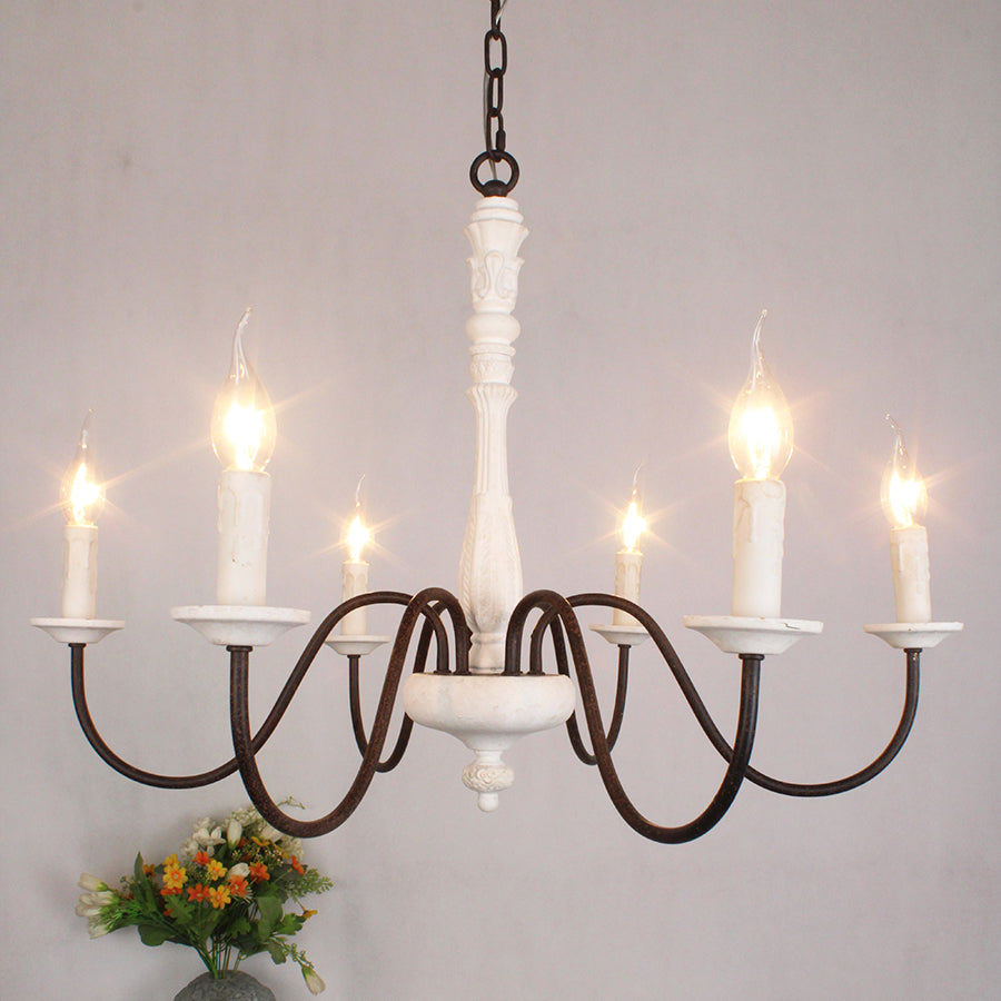 Ljomuvyi Traditional Farmhouse Metal Wood Chandelier | Fioriscas