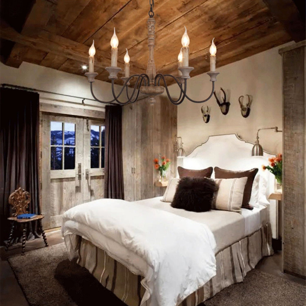 Ljomuvyi Traditional Farmhouse Metal Wood Chandelier | Fioriscas