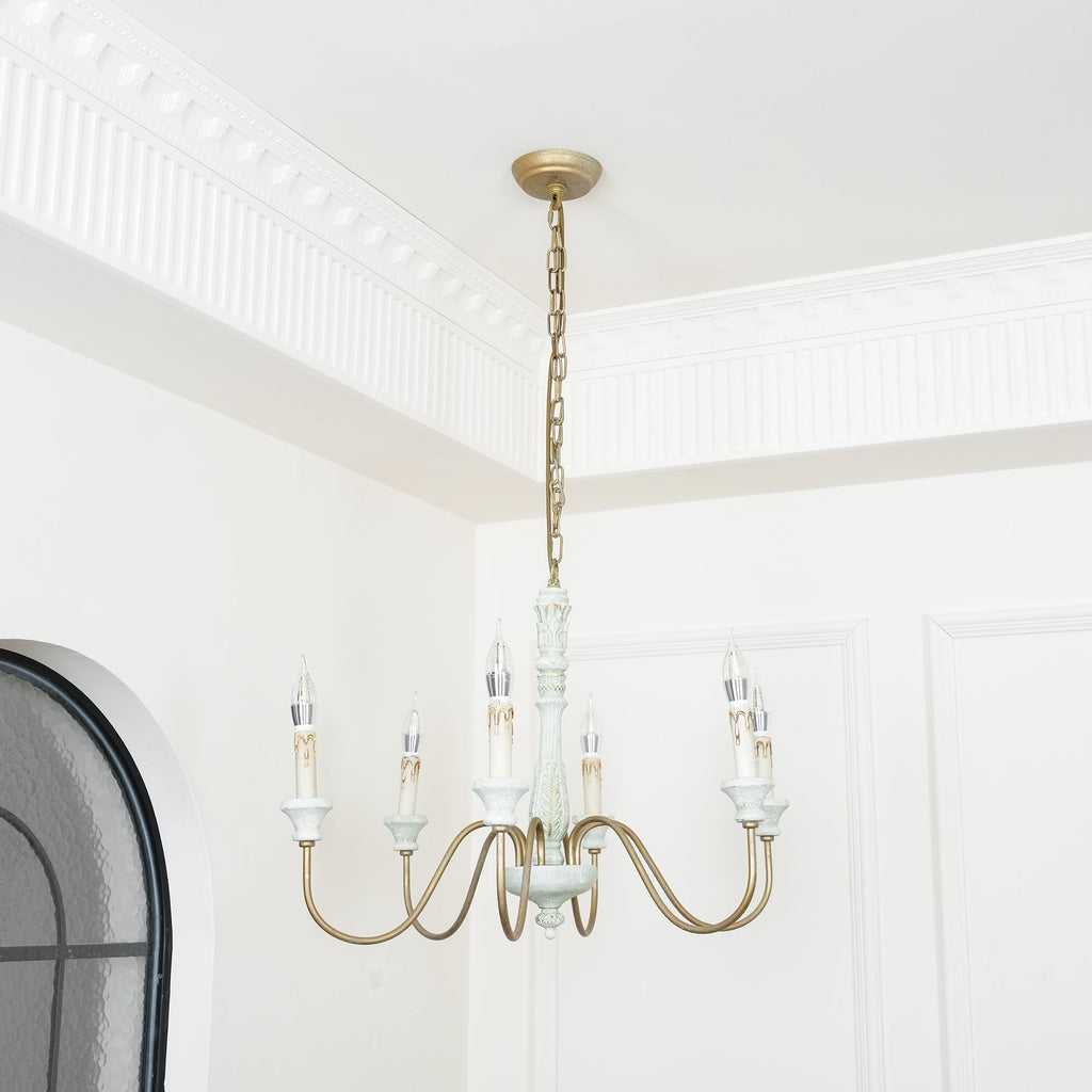 Ljomuvyi Traditional Farmhouse Metal Wood Chandelier | Fioriscas