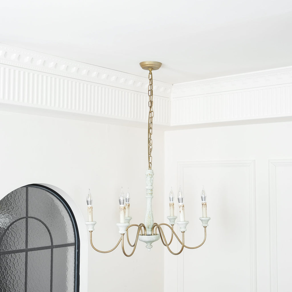 Ljomuvyi Traditional Farmhouse Metal Wood Chandelier | Fioriscas