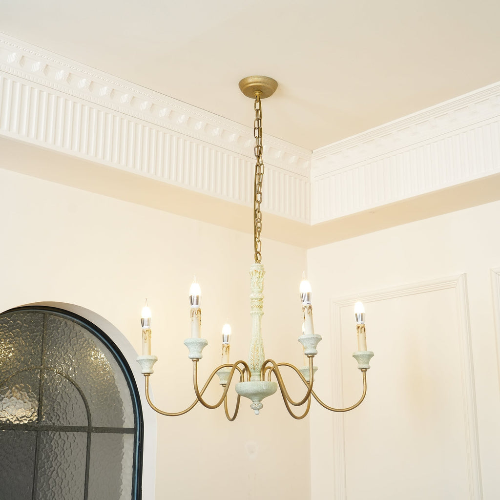 Ljomuvyi Traditional Farmhouse Metal Wood Chandelier | Fioriscas