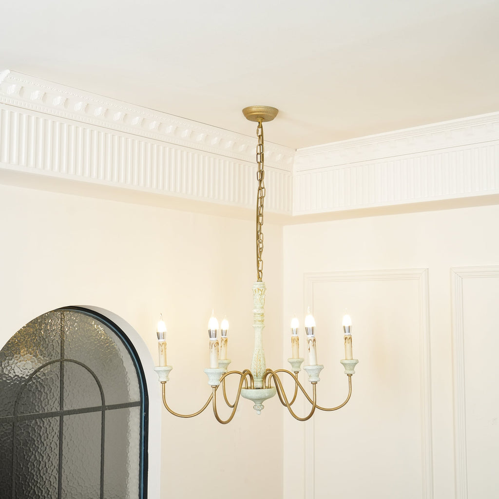 Ljomuvyi Traditional Farmhouse Metal Wood Chandelier | Fioriscas