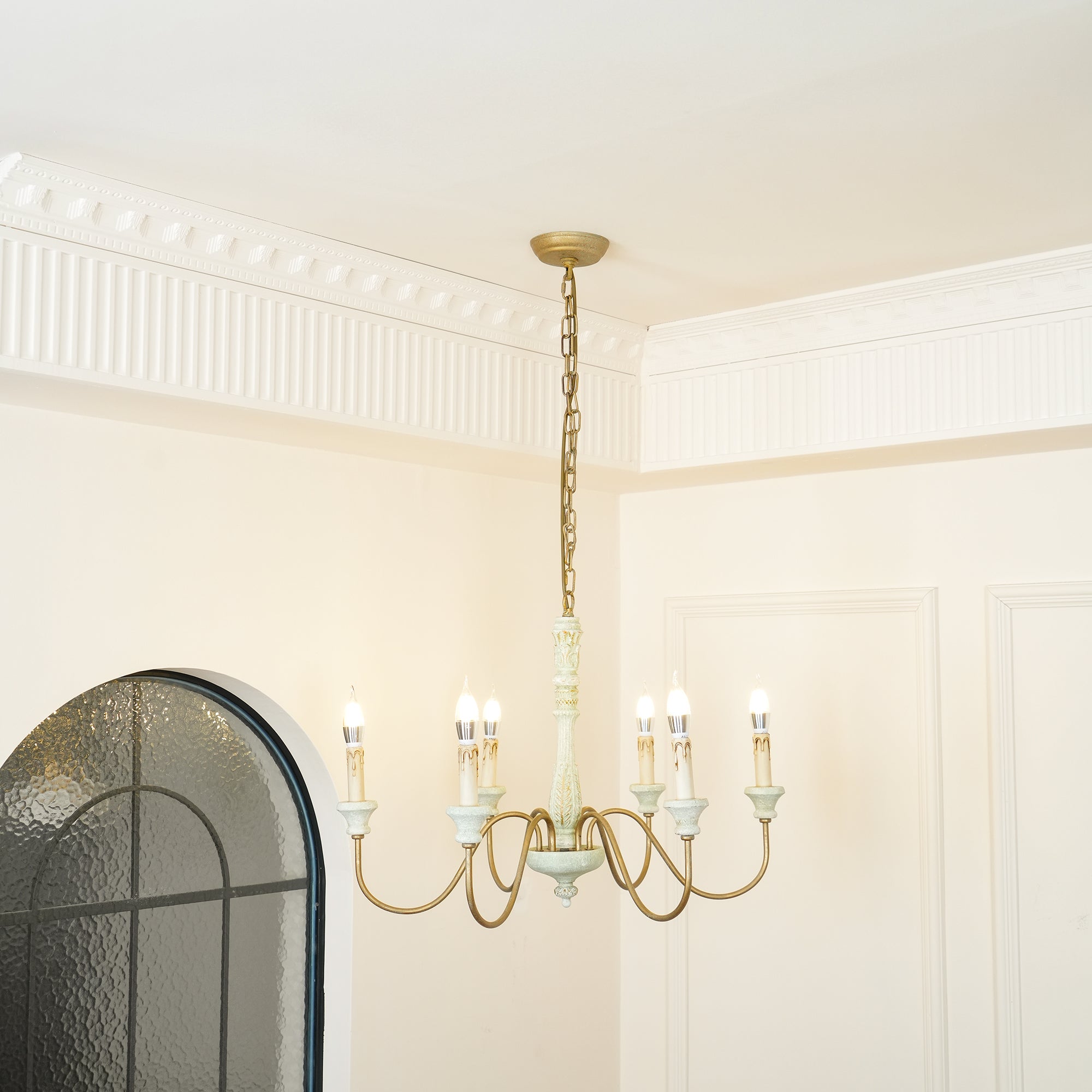 Ljomuvyi Traditional Farmhouse Metal Wood Chandelier | Fioriscas