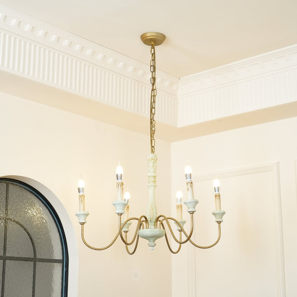 Ljomuvyi Traditional Farmhouse Metal Wood Chandelier | Fioriscas
