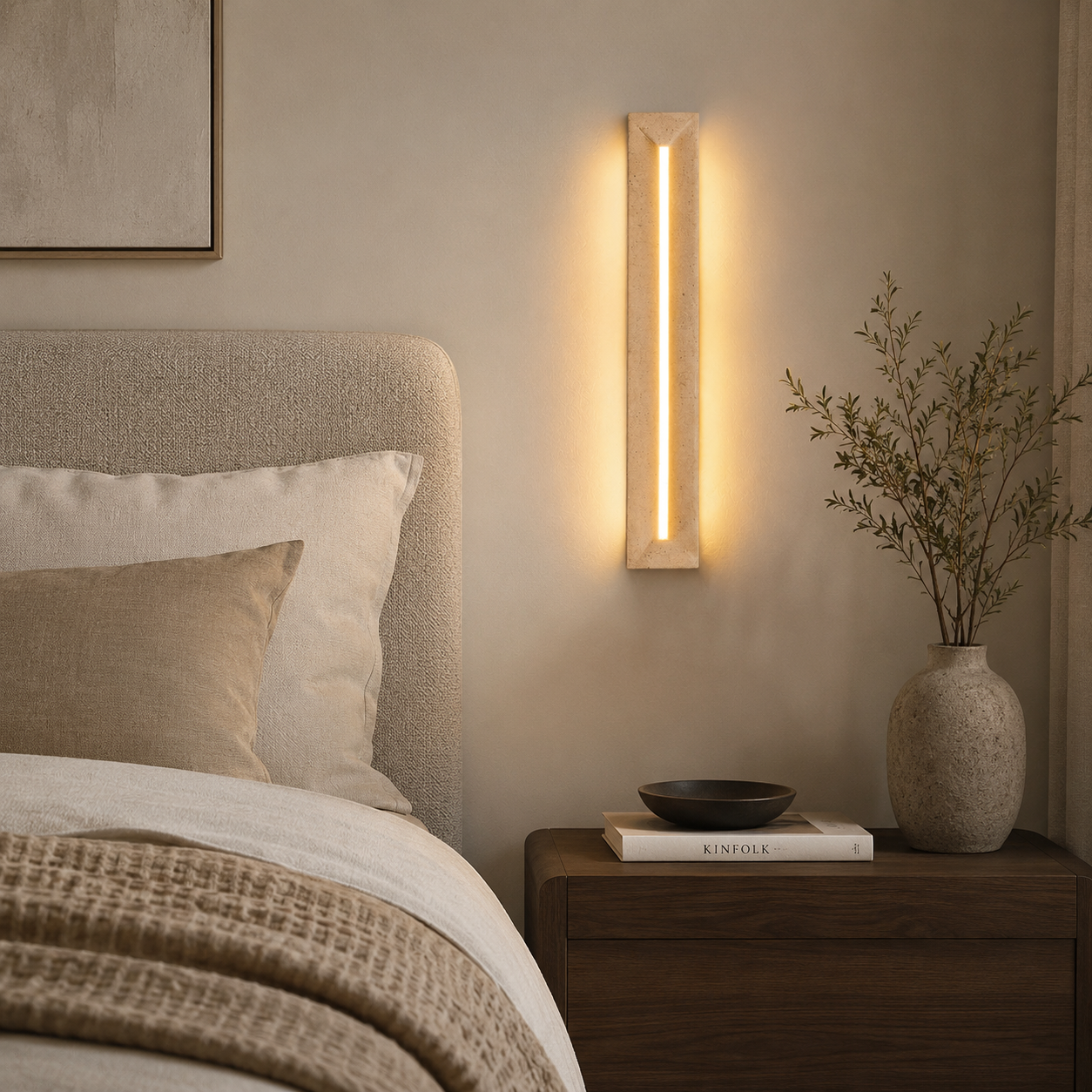 Aurelia Travertine Integrated LED Wall Lamp For Minimalist Interiors