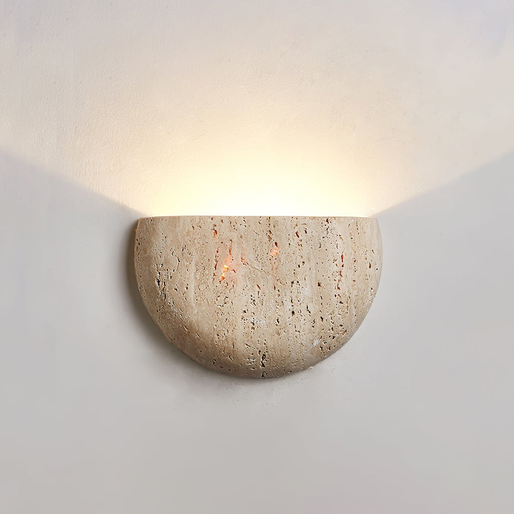 Armarel Half Moon Travertine Wall Light | Fioriscas