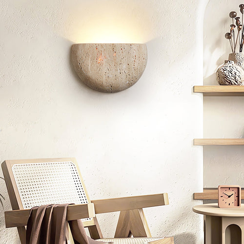 Armarel Half Moon Travertine Wall Light | Fioriscas