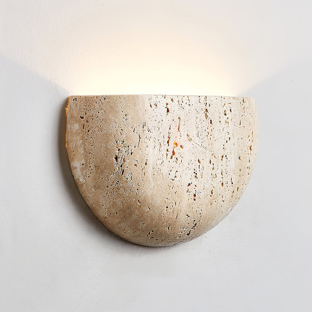 Armarel Half Moon Travertine Wall Light | Fioriscas