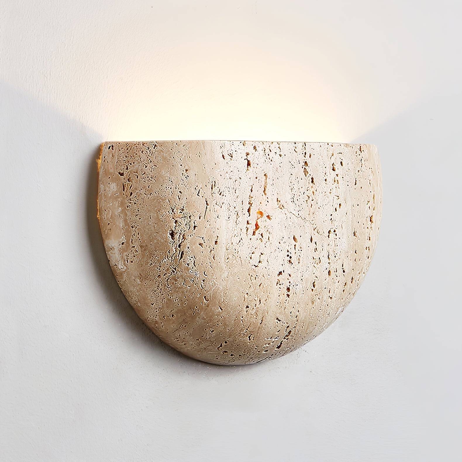 Armarel Half Moon Travertine Wall Light | Fioriscas