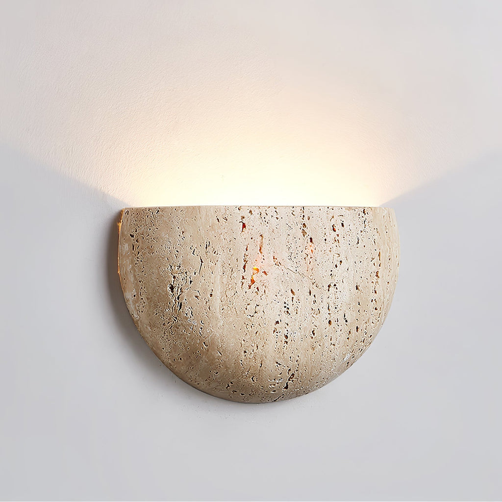 Armarel Half Moon Travertine Wall Light | Fioriscas
