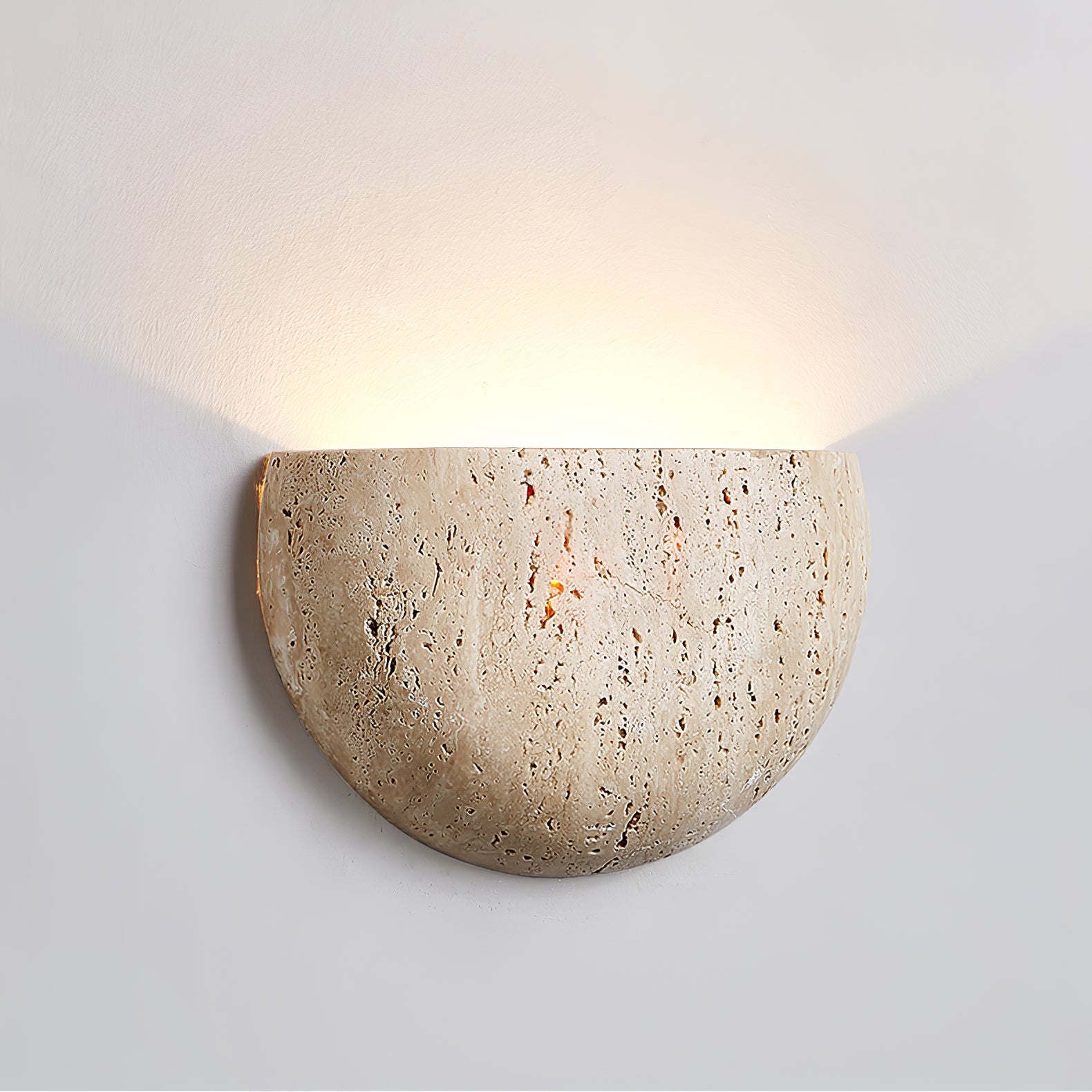 Armarel Half Moon Travertine Wall Light | Fioriscas