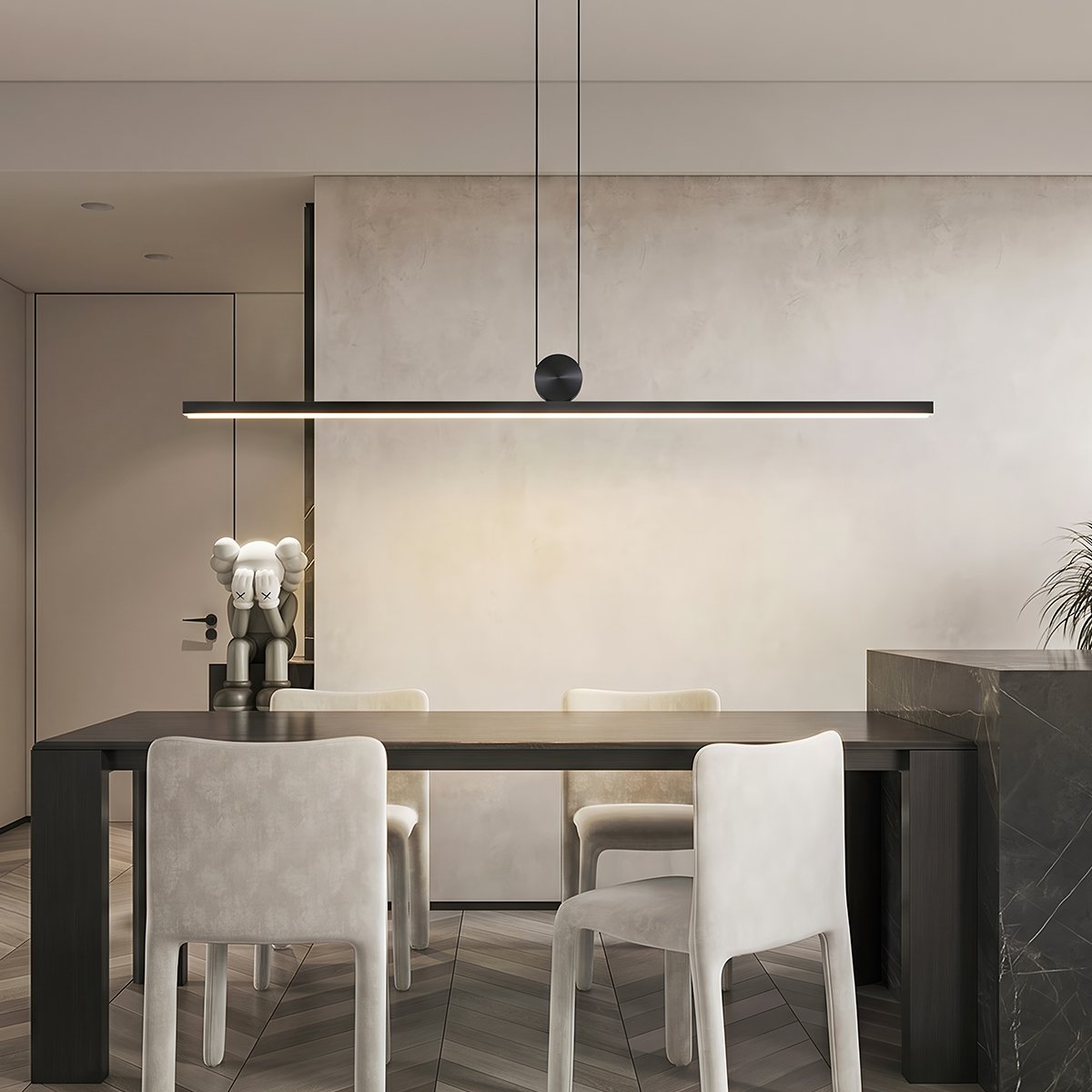 HaloArc Minimalist Aluminum Pendant Light With Circular Connection