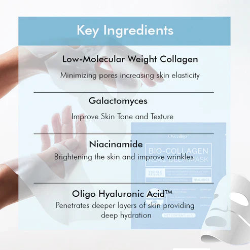 Bio-Collagen Hydrating Sheet Mask By Aurelia Glow For Glowing Skin