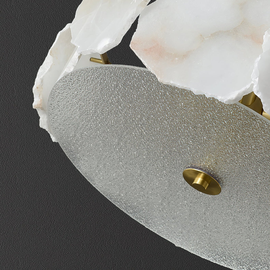 Zoruvys Sophisticated Disc Flat Alabaster Glass Ceiling Light | Fioriscas