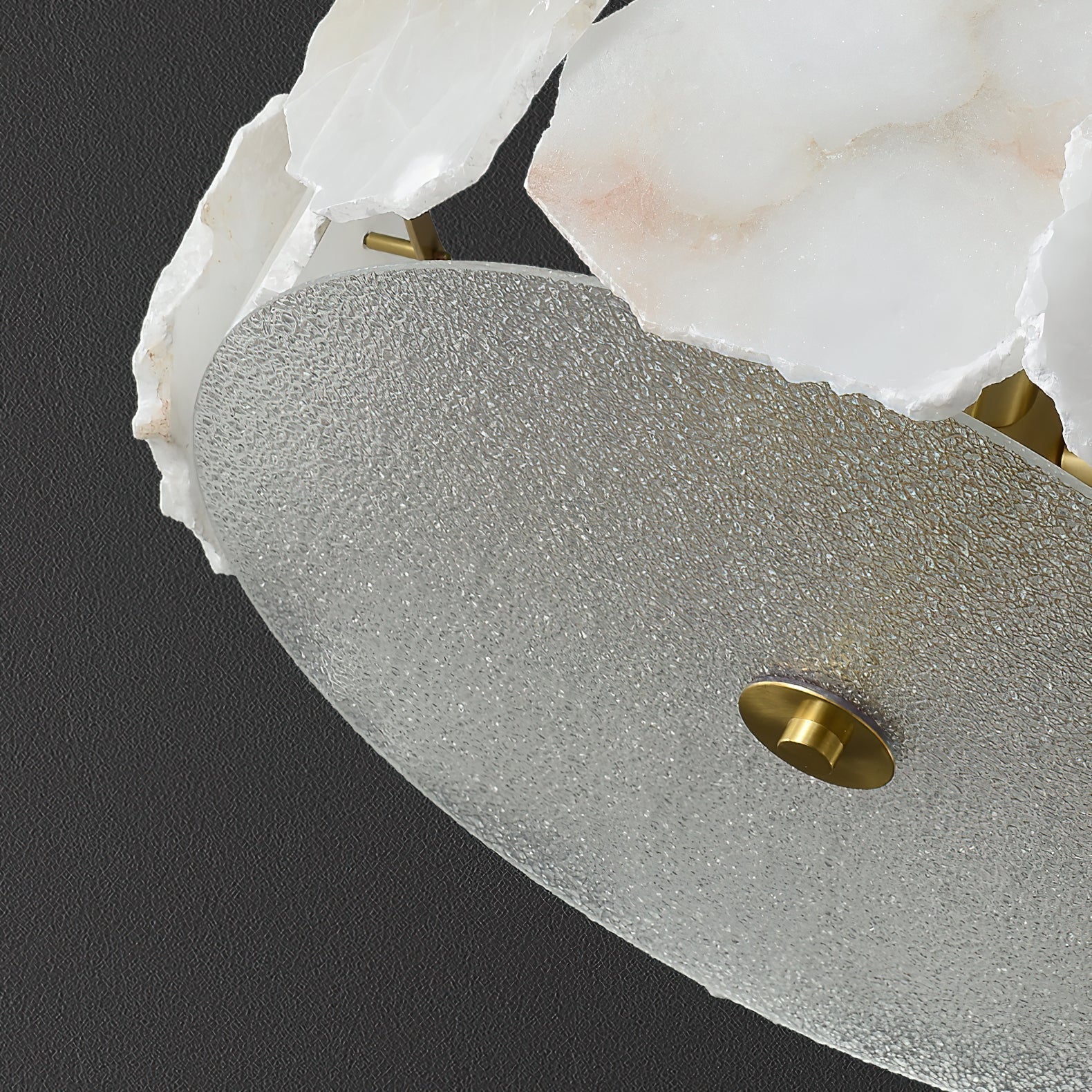 Zoruvys Sophisticated Disc Flat Alabaster Glass Ceiling Light | Fioriscas