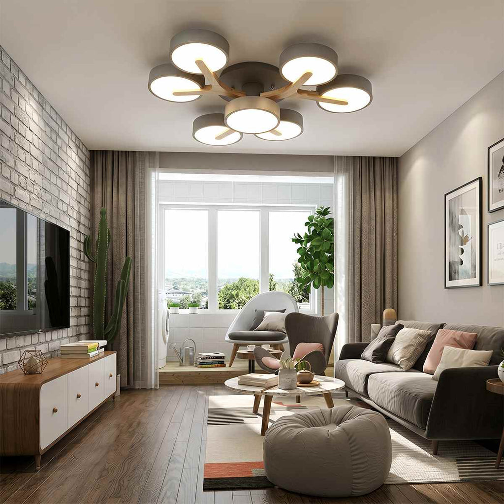 LumaWood Fusion Ceiling Light With Aluminum Body And LED Diffuser