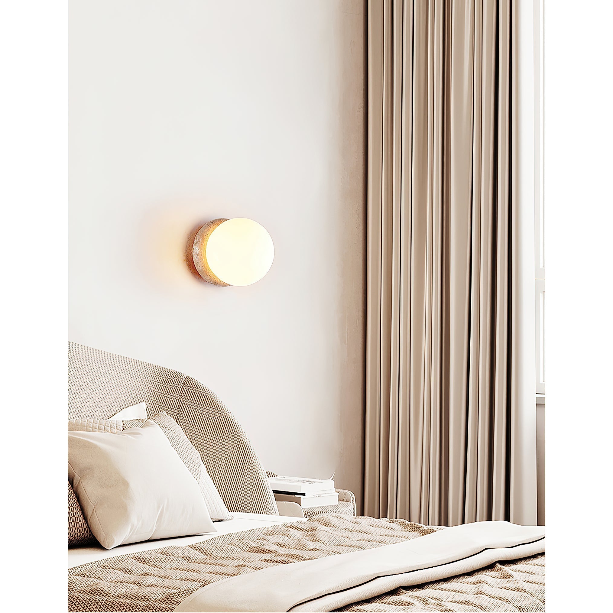 Blikuvys Modern Minimalist Travertine Glass Wall Lamp | Fioriscas