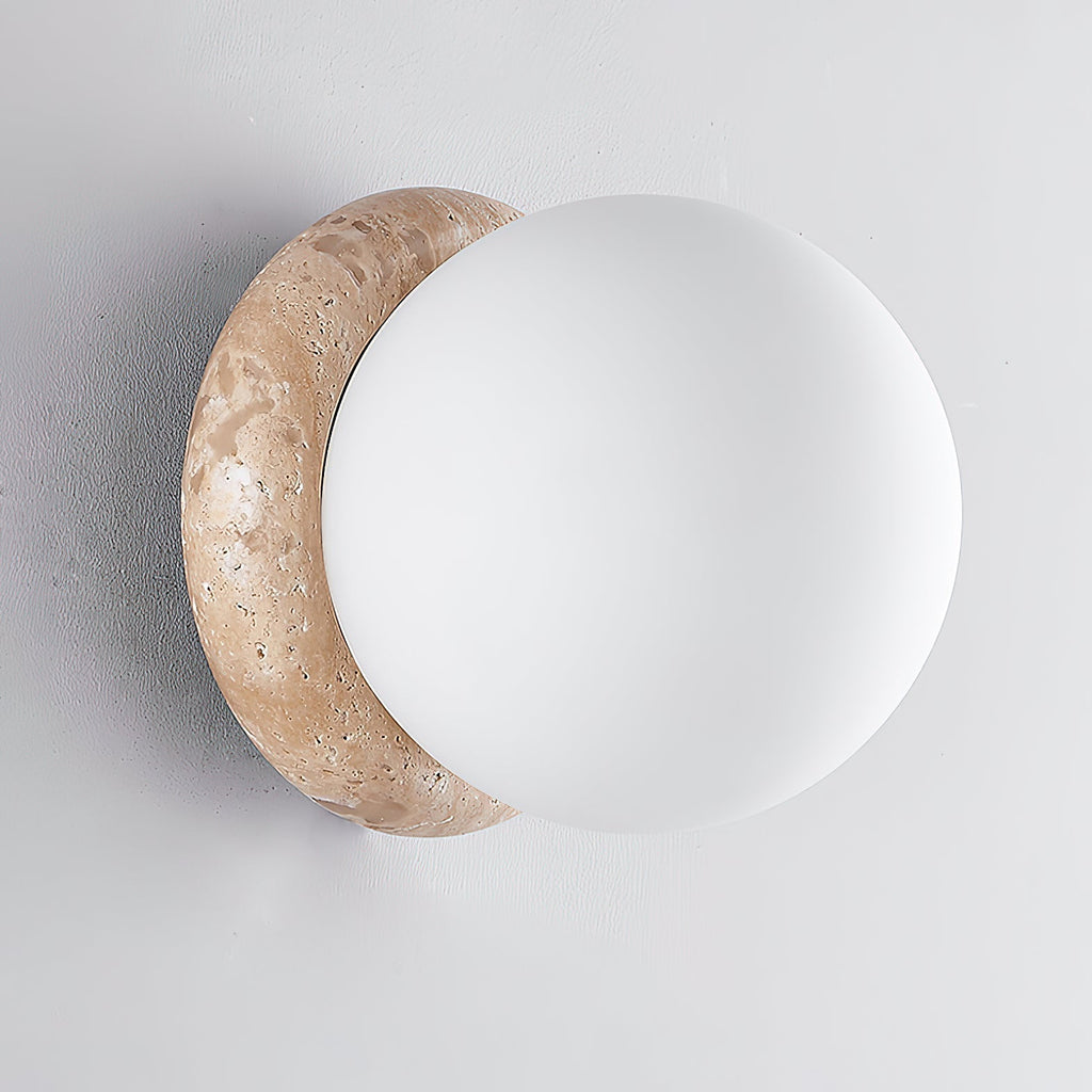 Blikuvys Modern Minimalist Travertine Glass Wall Lamp | Fioriscas