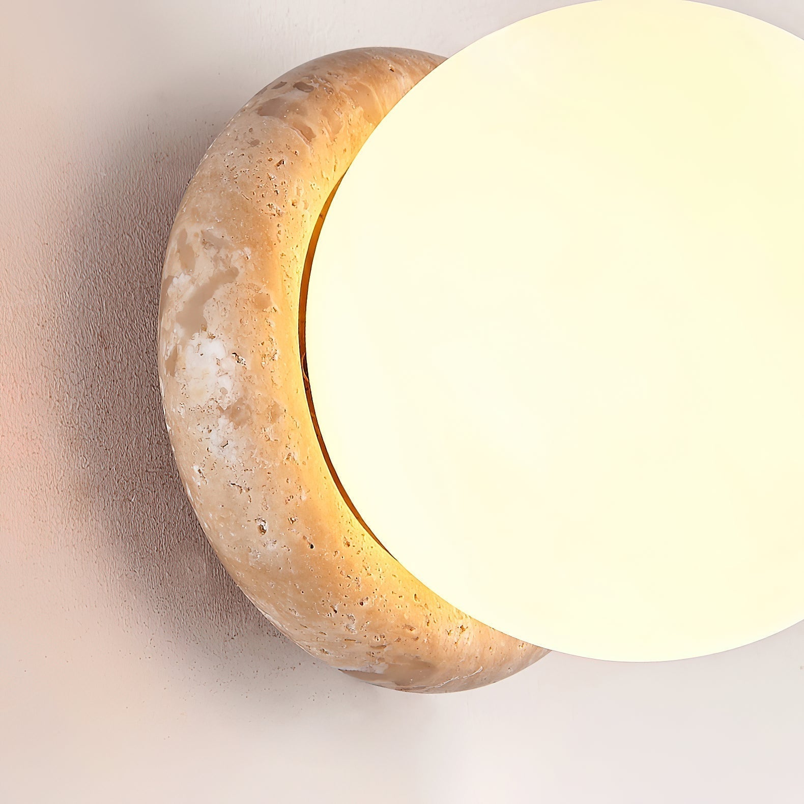 Blikuvys Modern Minimalist Travertine Glass Wall Lamp | Fioriscas