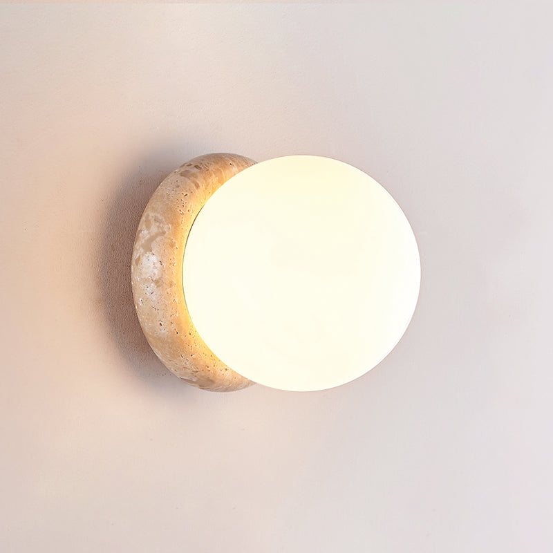 Blikuvys Modern Minimalist Travertine Glass Wall Lamp | Fioriscas