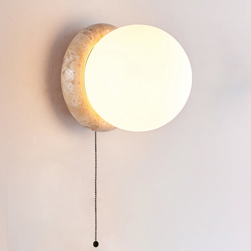 Blikuvys Modern Minimalist Travertine Glass Wall Lamp | Fioriscas