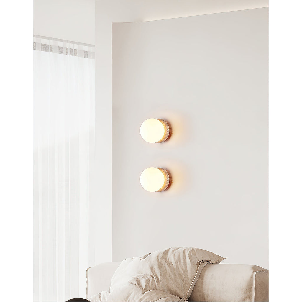 Blikuvys Modern Minimalist Travertine Glass Wall Lamp | Fioriscas