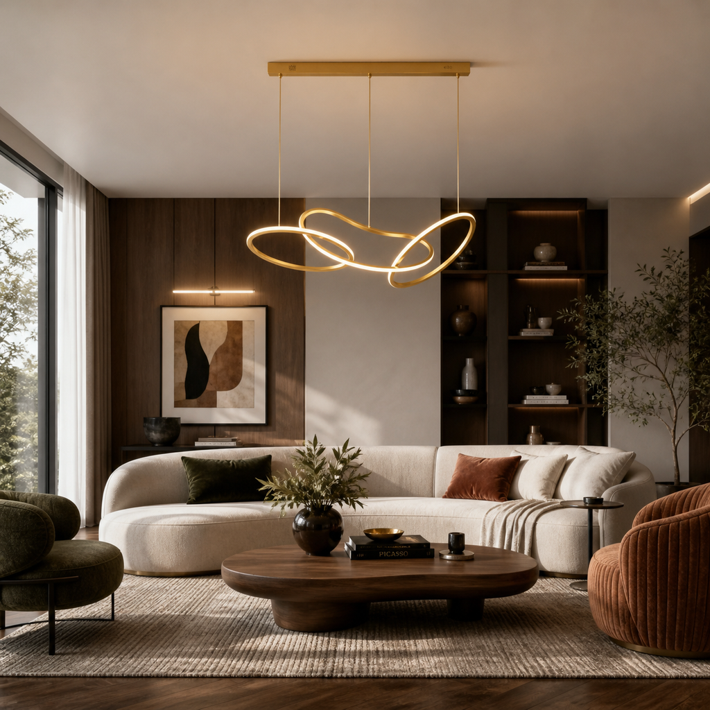 Aurelia Interlace Ring Chandelier Polished Gold And Rose Gold Finishes
