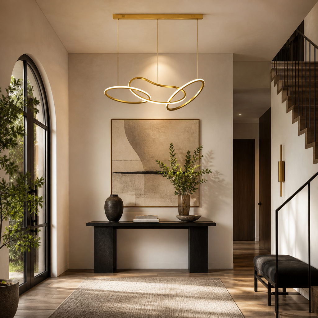 Aurelia Interlace Ring Chandelier Polished Gold And Rose Gold Finishes