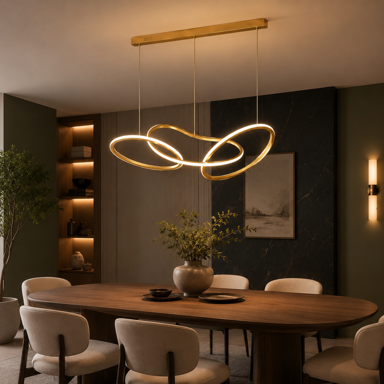 Aurelia Interlace Ring Chandelier Polished Gold And Rose Gold Finishes