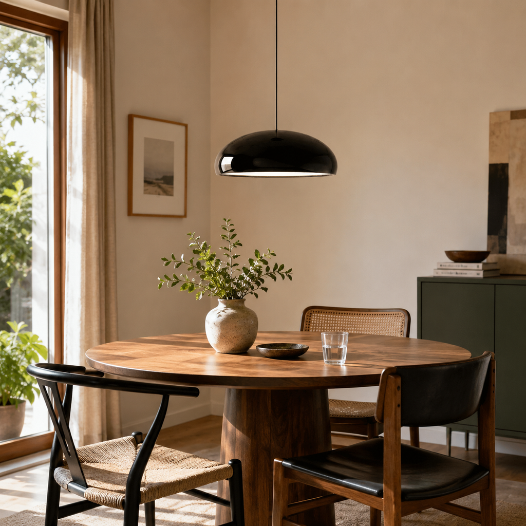 NovaLux Dome Pendant Light In Acrylic And Aluminum For Modern Minimalist Spaces