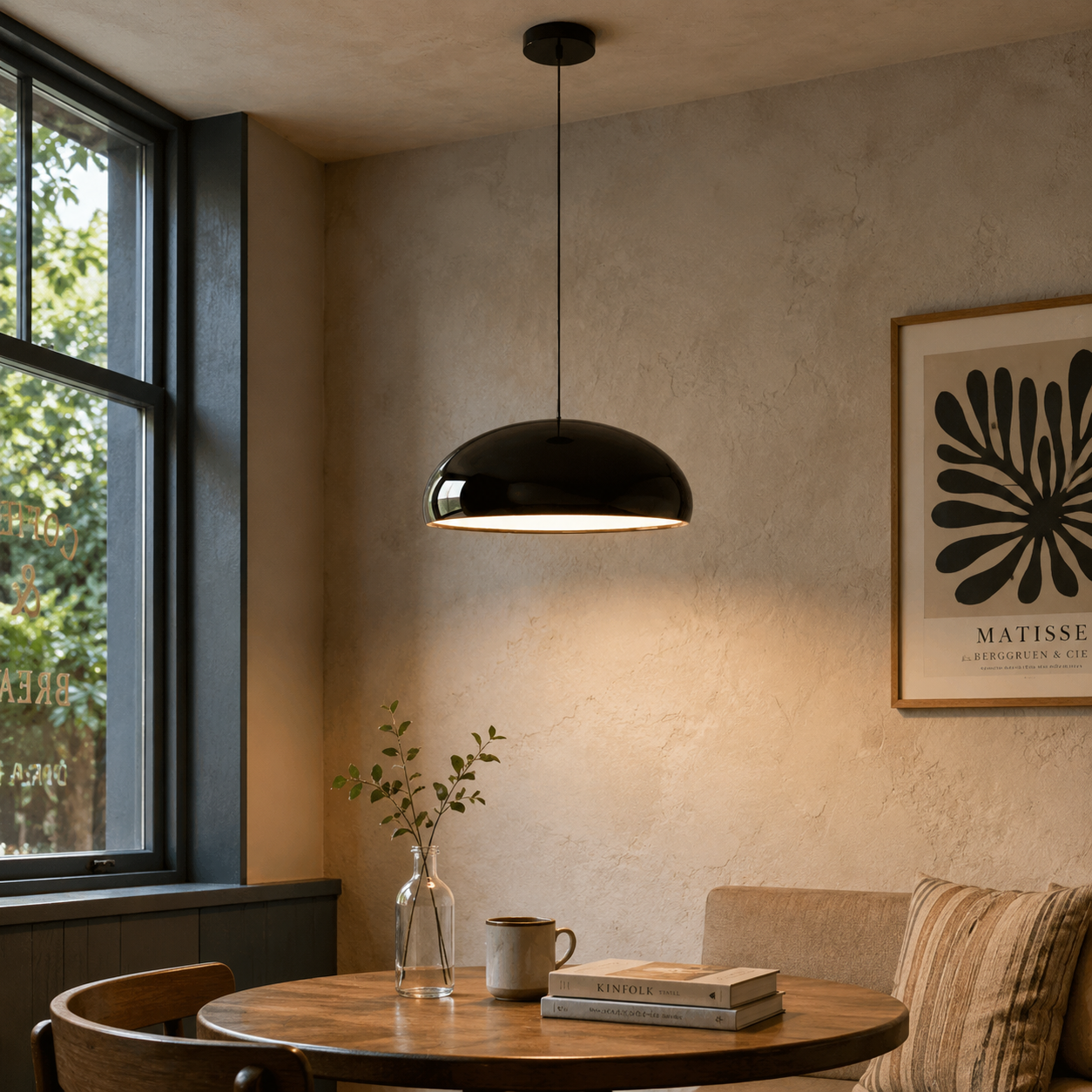 NovaLux Dome Pendant Light In Acrylic And Aluminum For Modern Minimalist Spaces