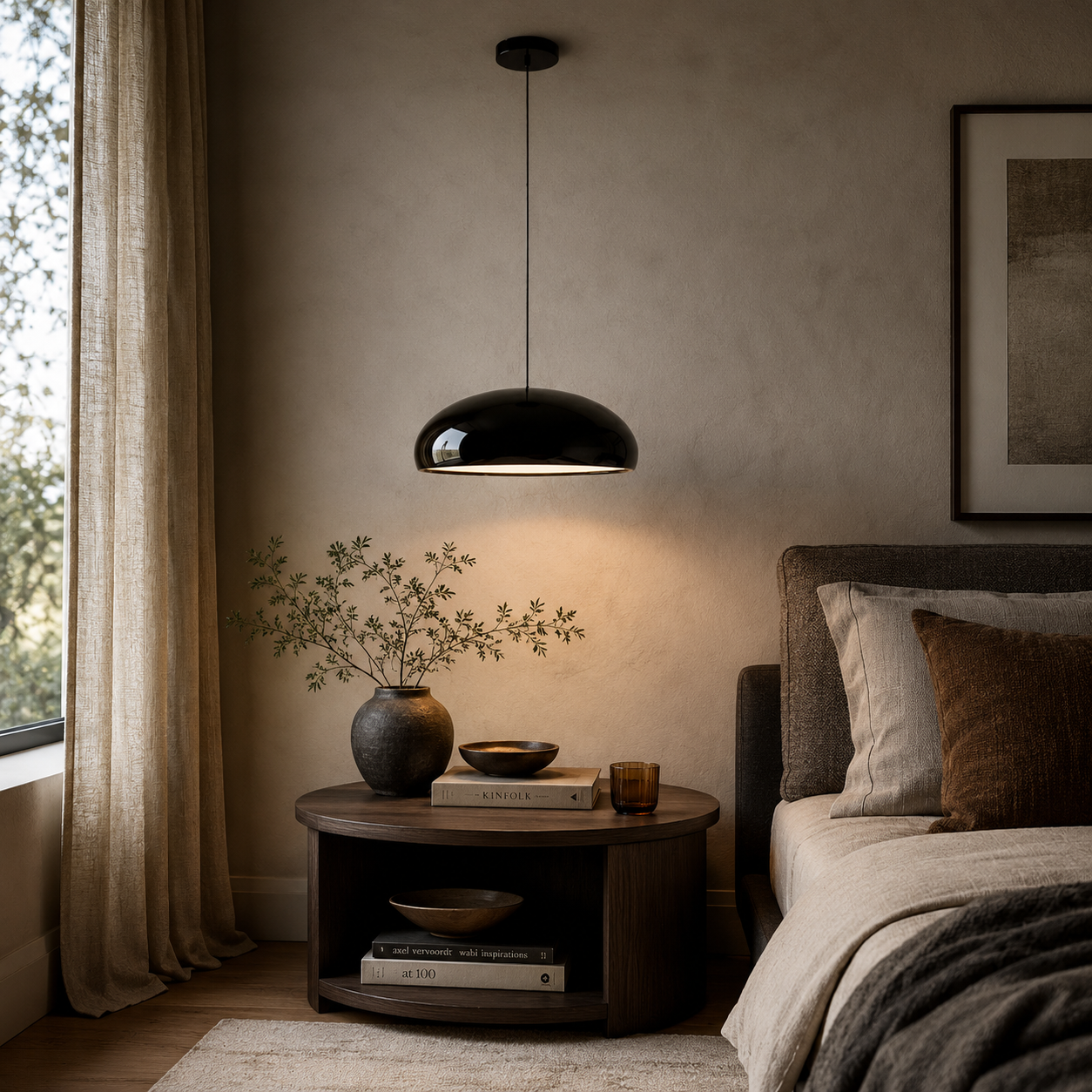 NovaLux Dome Pendant Light In Acrylic And Aluminum For Modern Minimalist Spaces