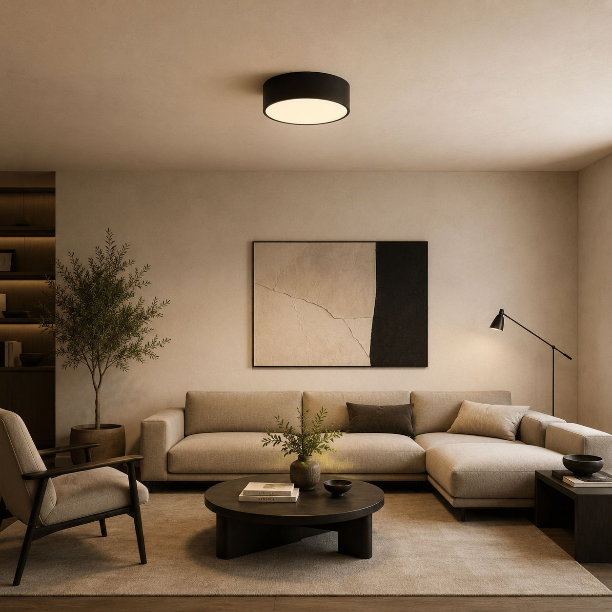 LumaCyl Aluminum Flush Mount Ceiling Light For Modern Interiors