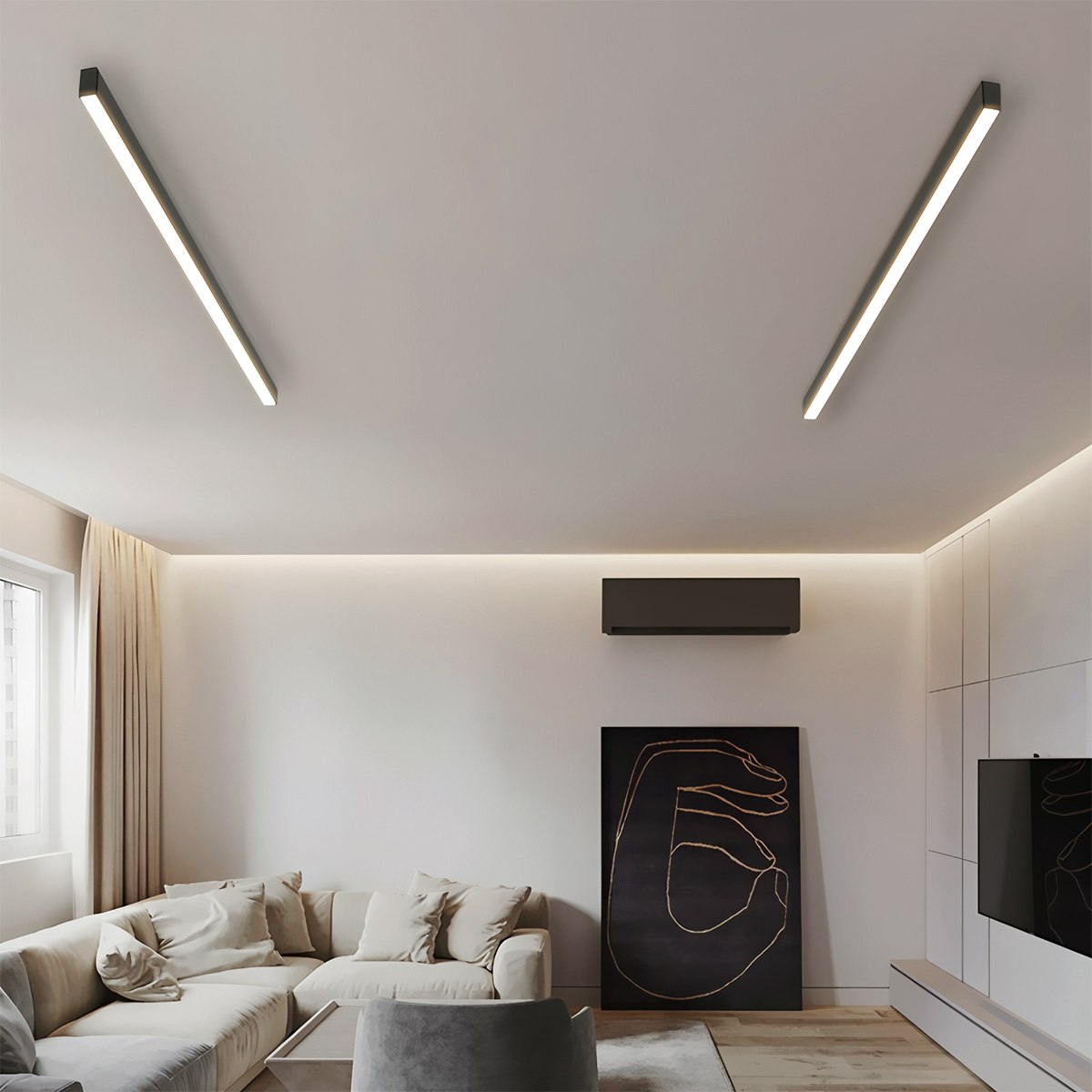 Zenithia Aura Ceiling Light With Acrylic Diffuser And Metal Frame