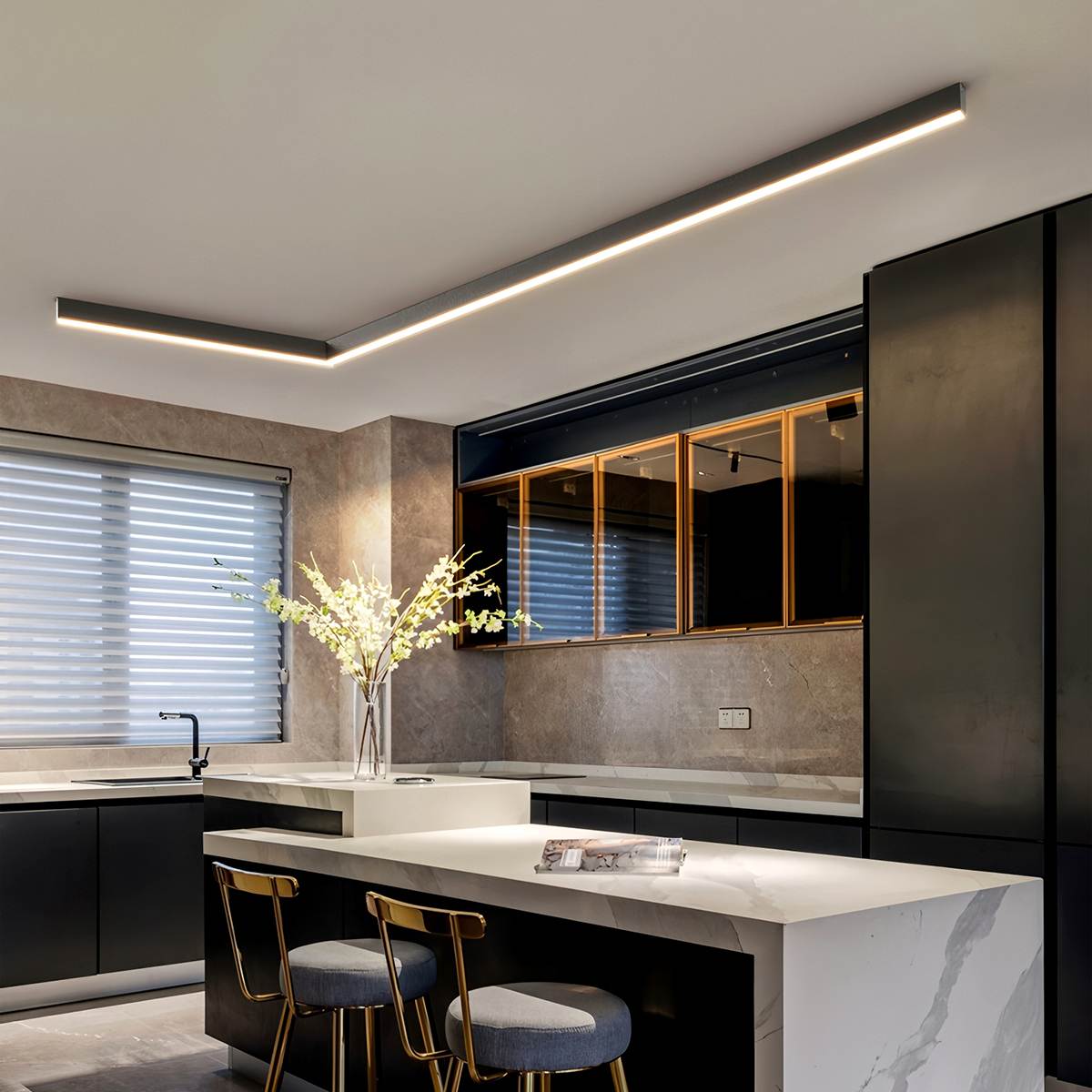 Zenithia Aura Ceiling Light With Acrylic Diffuser And Metal Frame