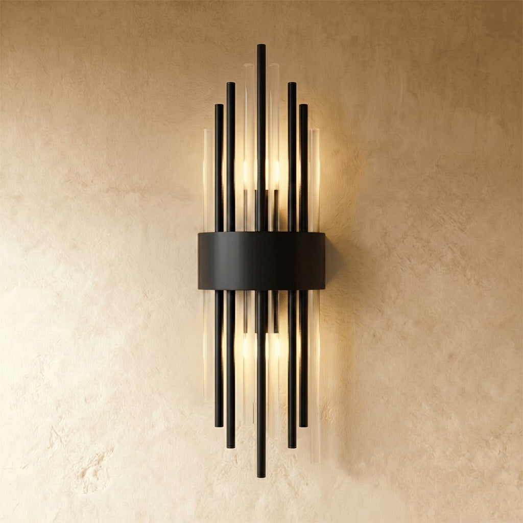 Aurora Crystal Prism Wall Lamp Stainless Steel With Soft LED Glow