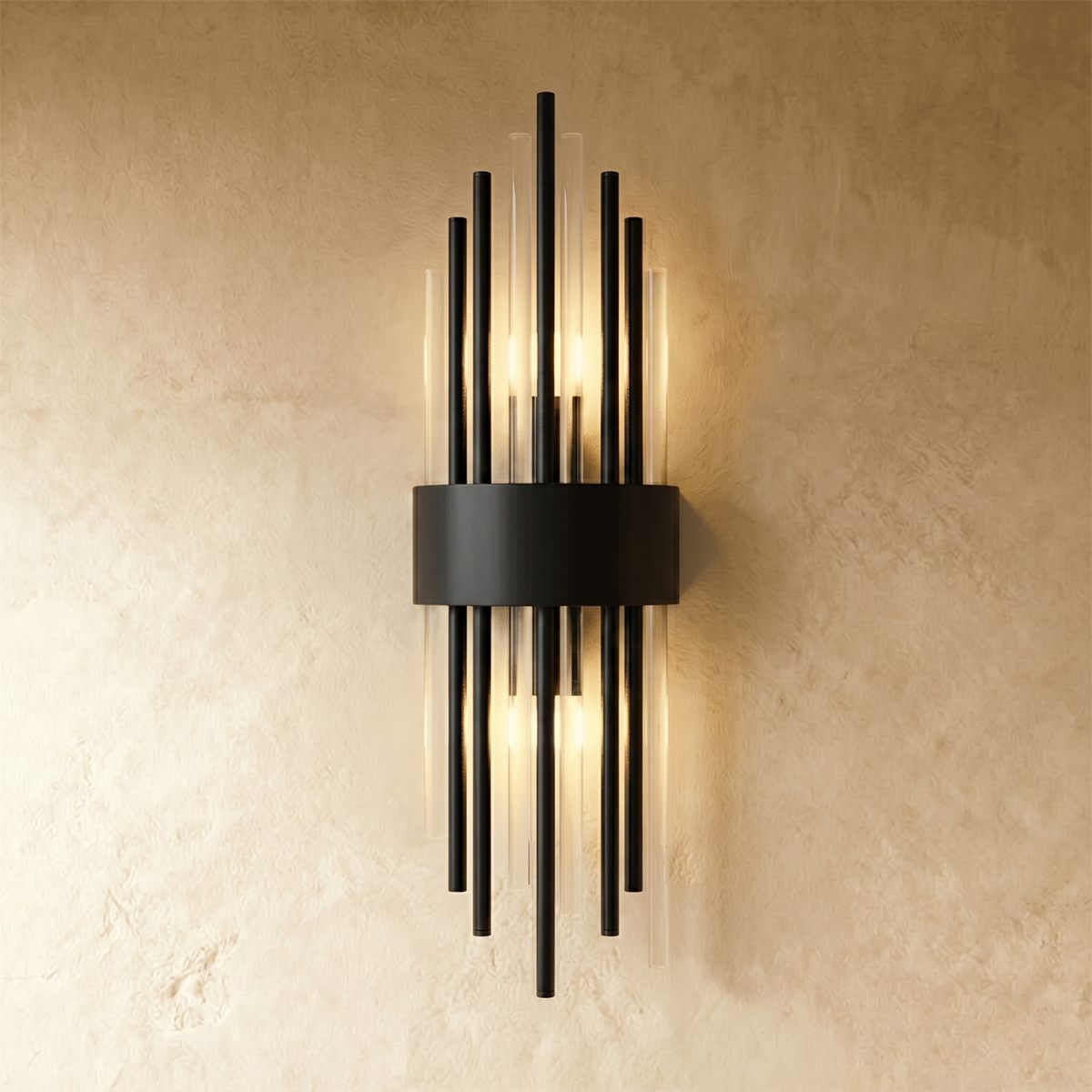 Aurora Crystal Prism Wall Lamp Stainless Steel With Soft LED Glow