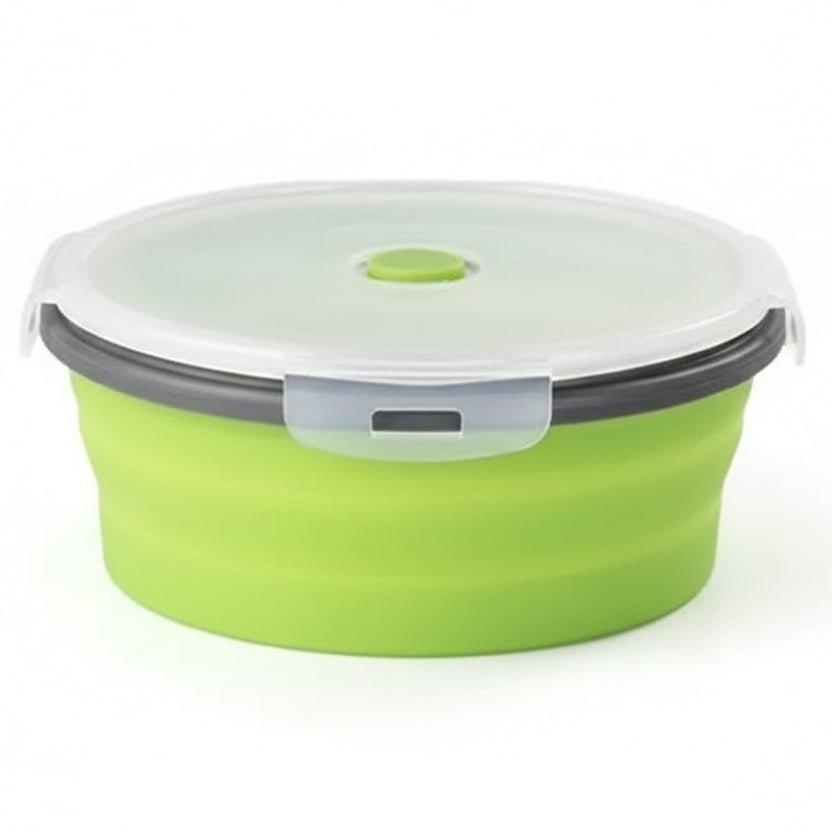 Foldable Silicone Bento Lunchbox Set, Portable Food Container with Leak-Proof Lid - Fioriscas