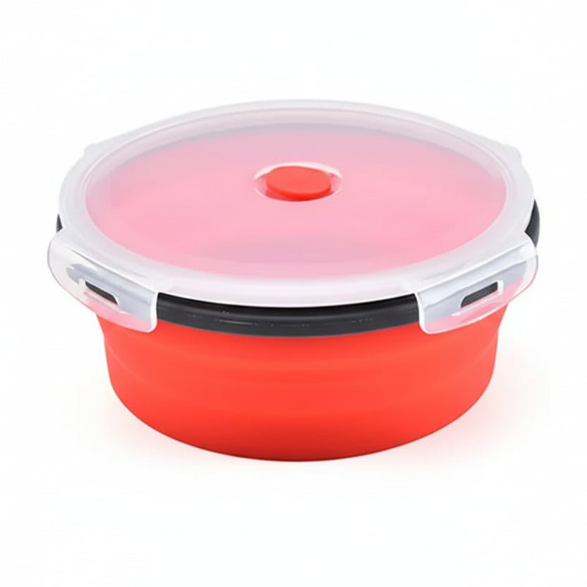 Foldable Silicone Bento Lunchbox Set, Portable Food Container with Leak-Proof Lid - Fioriscas
