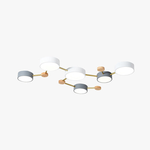 Arisha Modern LED Ceiling Light Acrylic Log Living Room Bedroom White Grey - Neutralighting