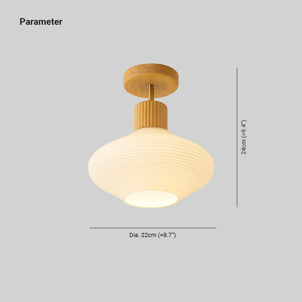 Arisha Minimalist Flush Mount Ceiling Light Wood/Walnut Hallway | Fioriscas