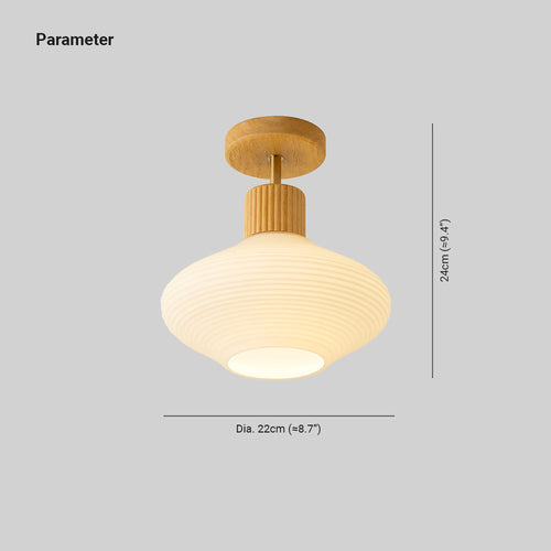Arisha Minimalist Flush Mount Ceiling Light Wood/Walnut Hallway | Fioriscas
