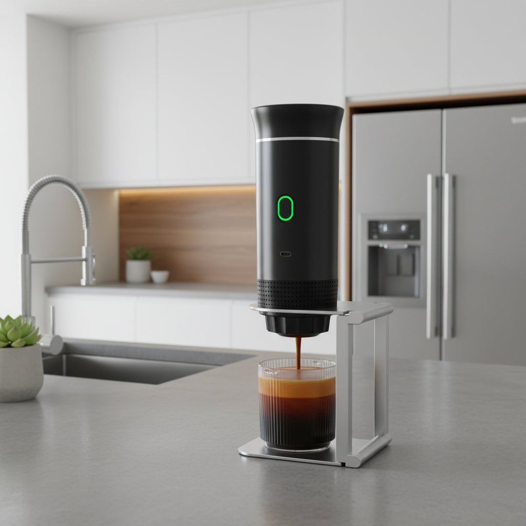 Přenosný 3v1 espresso kávovar s vysokotlakou extrakcí - Fioriscas