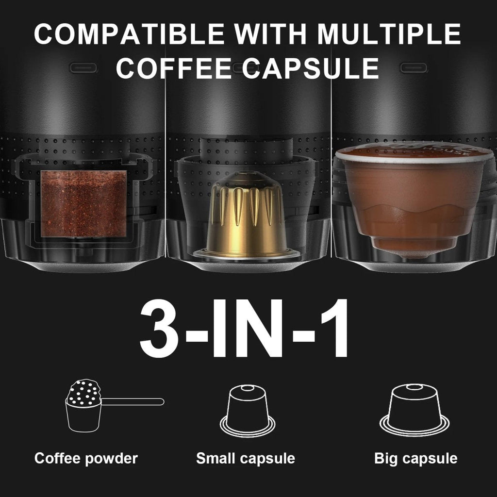 Přenosný 3v1 espresso kávovar s vysokotlakou extrakcí - Fioriscas