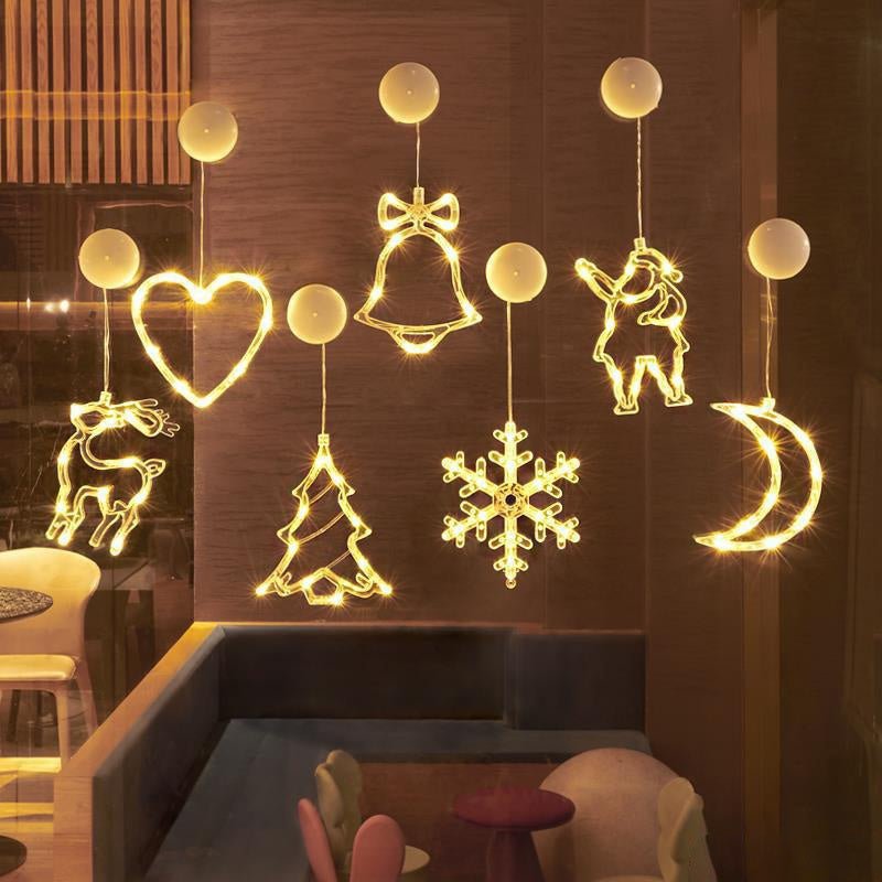 Luci di Natale LED con Ventose per Vetro e Specchi - Fioriscas