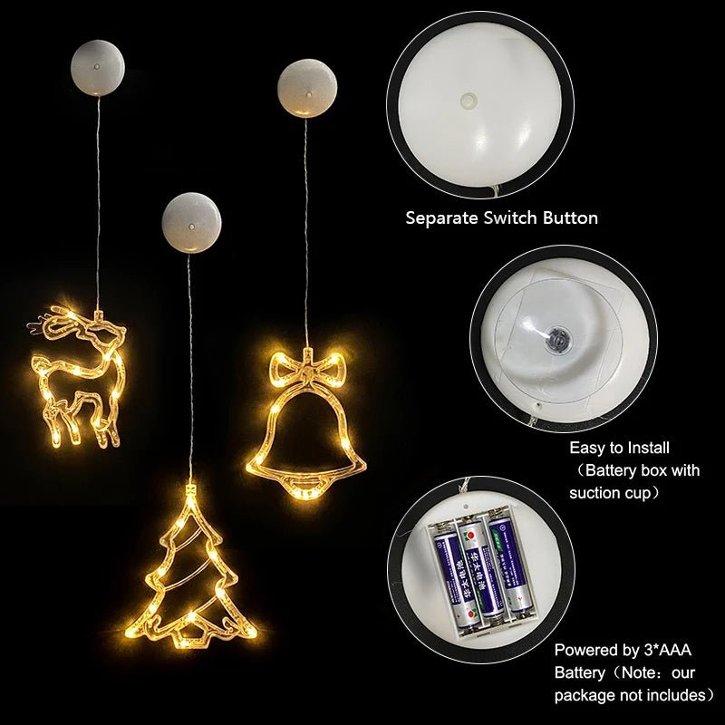 Luci di Natale LED con Ventose per Vetro e Specchi - Fioriscas