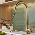 Torneira de cozinha com função de puxar em bronze antigo e sensor tátil - Fioriscas